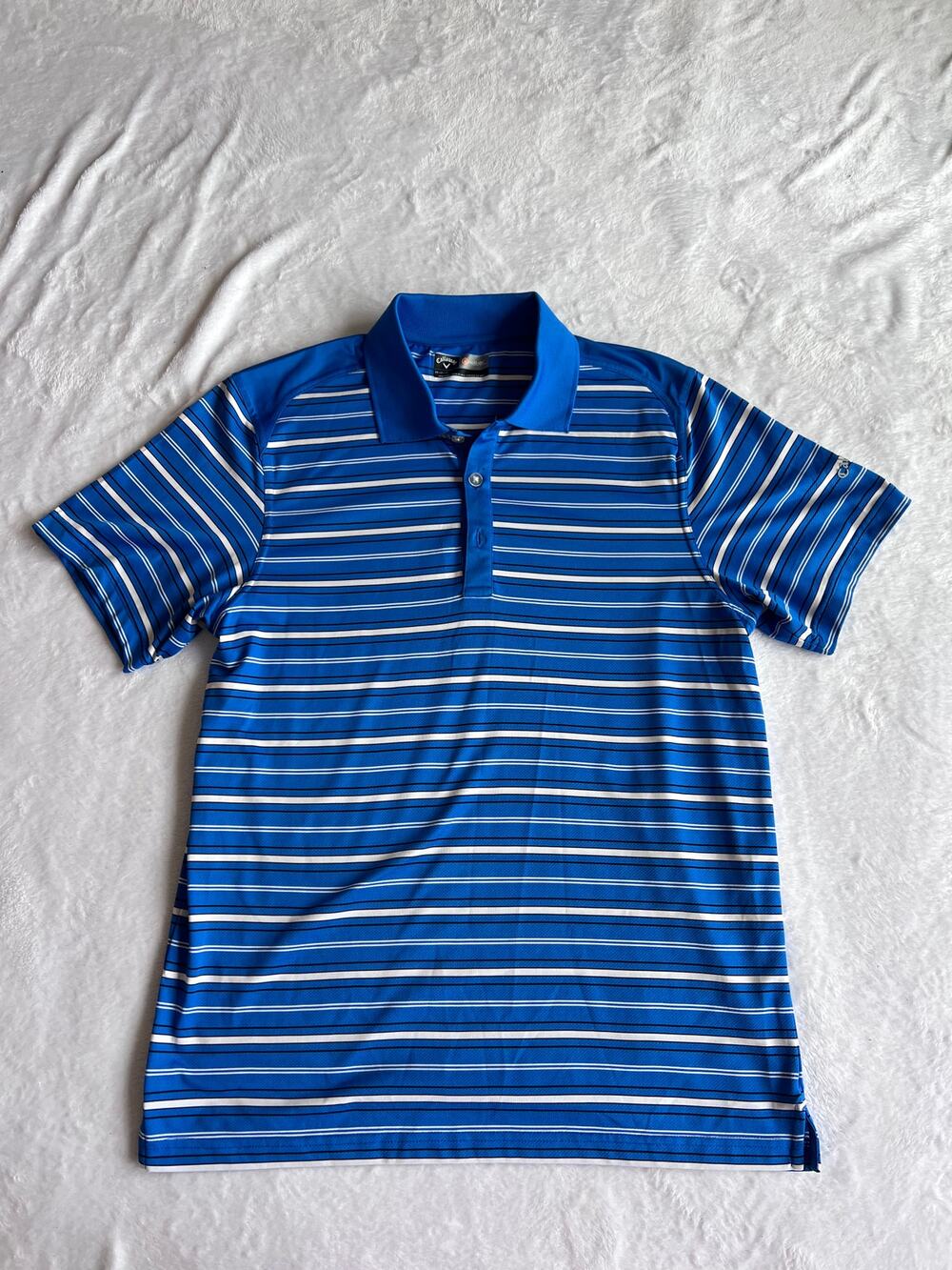 Callaway Opti-Dri Golf Polo Shirt Men's Medium Blue Striped Performance